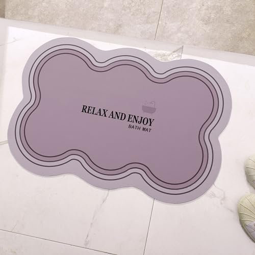 HOMEYA - Alfombrilla para baño antilizante, Alfombra de Espuma viscoelástica 40 x 60 cm, Lavable, Absorbente.