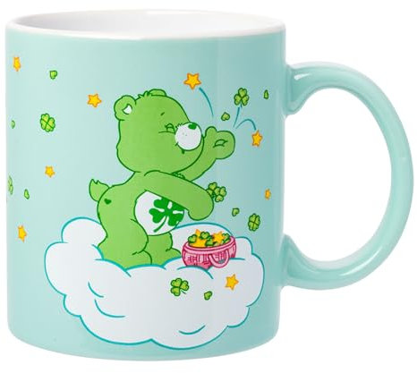 Silver Buffalo Care Bears Good Luck Bear Rainbow Cloud St. Patrick's Day Keramikbecher, 590 ml