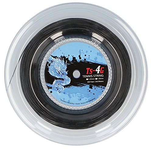 Leapiture Corda per Racchetta da Tennis da 200 m Corda per Racchetta da Tennis in Poliestere Durevole Corda di Ricambio per Racchetta Dura Resistente agli Urti Rotondi per Esercizi di Gioco (1,25 mm)