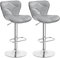 Yaheetech Barhocker 2er Set Höhenverstellbarer Barstühle aus Kunstleder 360° Drehbar Küchenstühle mit Rückenlehne fürs Esszimmer/Café/Bar/Salon, Hellgrau
