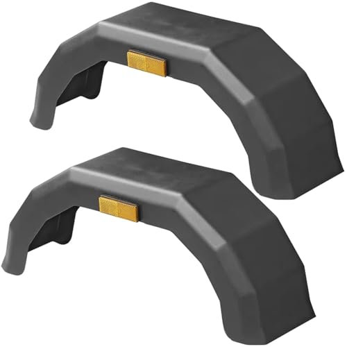 Preiswert&Gut 2 x Schutzblech Anhänger Kotflügel mit Emark-zertifiziertem Reflektor – Ideal für Anhänger, Pferdeanhänger, elastisch und stoßfest, 10 Zoll, einfache Montage, 172 mm breit, 620 mm lang