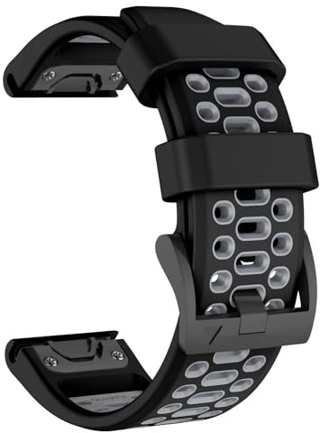 OVERSTEP Kompatibles mit Fenix 7X Armband, 26mm Weiches Atmungsaktives Silikonarmband für Garmin Fenix 5X/Fenix 5X Plus/Fenix 6X/Fenix 6X Pro/Fenix 7X Pro/Fenix 3/Fenix 3 HR.