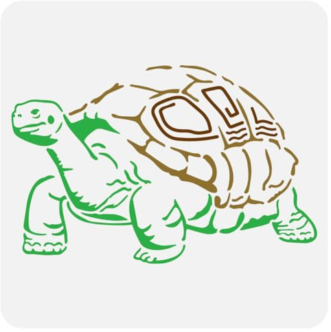 FINGERINSPIRE Krabbelnde Schildkröten Schablone Zum Malen 30x30 cm Große Schildkröten Zeichenvorlage PET Schildkröten Muster Schablone Tiermotiv Schablone Für Bastelarbeiten Wand Bodendekoration