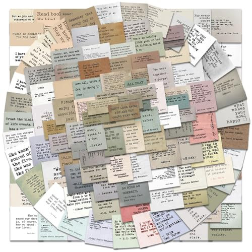 Vintage Motivational Quote Stickers,240 Famous Words Inspirational Journal Stickers Retro Typewriter Style Scrapbook Supplies Kit for Planner Bullet Junk Journal Laptops