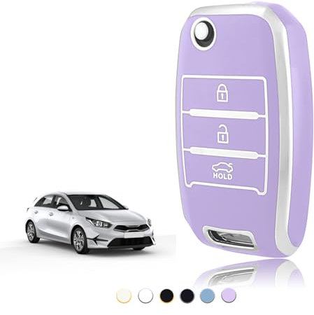 TOOMUME Schlüsselhülle TPU, Autoschlüssel Hülle Passt für Kia Sportage Rio Ceed Stonic Picanto Sorento Venga Soul Carens Cerato K2 K3 K4 K5, Schlüsselcover Schutz Schlüsselgehäuse - Flip Key