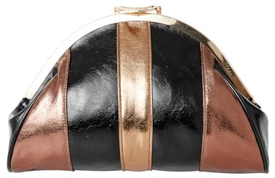 Joe Browns Damen Vintage Metallic Pu Half Moon Clutch Bag Tasche, Schwarz Multi
