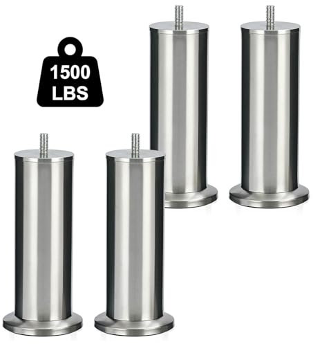 tagfeu 4 Stück Möbelbeine, Edelstahl 304 Möbelbeine für Schrankbeine,Bettbeine/Sofabeine Verwenden Sie M8-Schrauben Unterstützen Sie über 600kg (7.8CM)