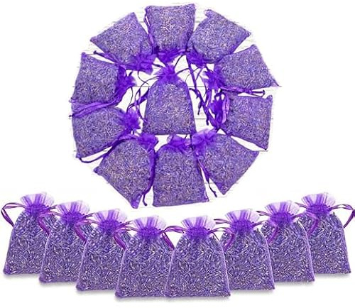 Lavendel Duftsäckchen Kleiderschrank 20x Echter Lavendel getrocknet-Kleidermotten Bekämpfen - Mottenschutz für Schrank, Auto und Raum