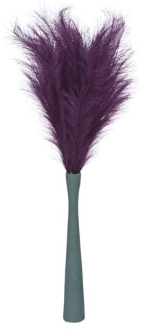 sourcing map Lot de 6 grandes tiges d'herbe de la pampa artificielle séchée pour décoration de vase de maison, mariage, 109 cm, violet