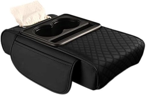 Youngwier Car Armrest Storage Box | Car Armrest Cushion With Cup Holder - Soft Auto Center Console Armrest Pillow for Car Trucks