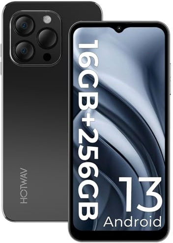 HOTWAV Note 13 Pro Smartphones 6,6 Pouces HD + 90 Hz Android 13 16 Go (8 + 8) + 256 Go Téléphone Portable débloqué 50MP + 16MP Batterie 5160 mAh (Black)