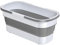 Cubo plegable con ruedas, cestas prácticas rectangulares de 12 litros, cubos para fregona, multiusos, rectangular, práctica cesta para limpieza de trapeador, ligero y portátil (blanco)