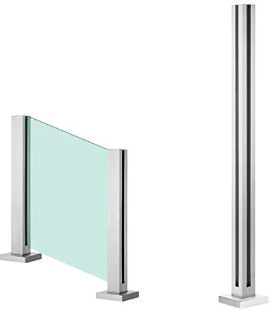 Edelstahl Glas Geländer Pfosten mit Schwerlastschrauben Balustrade Geländersystem für Balkon Treppenhaus Gartenzaun Premium Qualität und preiswert