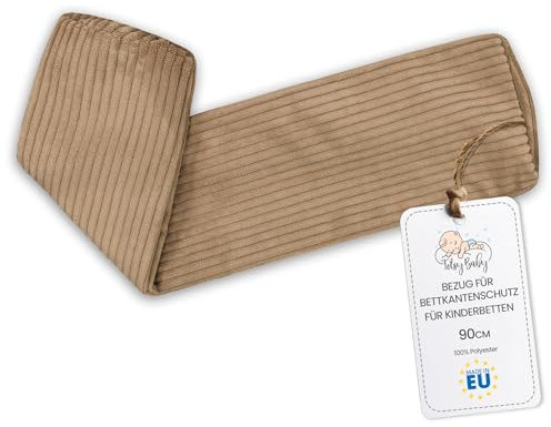 Bezug für Bettkantenschutz für Kinderbetten 90 cm - Schutz für Bettrahmen Baby Bett rausfallschutz boxspringbett bettgitter Kantenschutz Kinder Babybett Braun