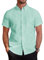 J.VER Mens Short Sleeve Shirts Smart Casual Cotton Oxford Regular Fit Non Iron Work Button Down Summer Shirt Green XL