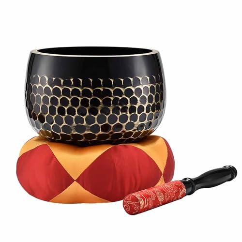 Handgefertigtes Klangschalen-Set, Meditation aus Kupfer in Fischschuppen-Buddha-Form, Meditation zum Einschlafen, für Meditation, Yoga, Chakra-Heilung(10.6in/27cm)