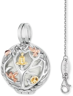 Engelsrufer Damen Schmuck Set - Lebensbaum Anhänger mit weißer Klangkugel und Ankerkette 925 Sterling Silber rhodiniert 40+3 cm, Sterling Silber, kein Stein, 40 + 3 cm, Sterling-Silber, Kein edelstein