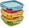 Snips SnipsLock MIXCOLOR, Set 3 Contenitori Per Cibi, 3 x 0,50 LT, Quadrato, 14,7 x 14,7 x 8 cm, Made in Italy