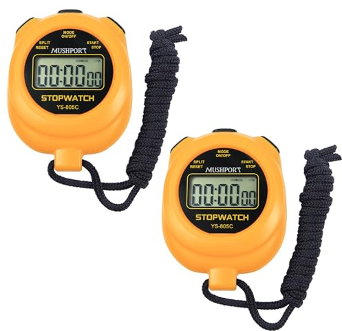 MUSHPORT 2 Pack Stopwatch Sport Timer, Simple Stop-Watch, Orange