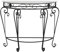 HOLGVE Tavolo Consolle, Tavolo da Ingresso a Mezzaluna, Tavolino da Divano, Consolle Ingresso, Tavolino da Ingresso con Gambe a Ricciolo in Metallo(Black,23.6inch/60cm)