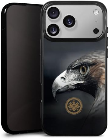 Silikon Hülle kompatibel mit Apple iPhone 17 Pro Max Case schwarz Handyhülle Eintracht Frankfurt Offizielles Lizenzprodukt Adler