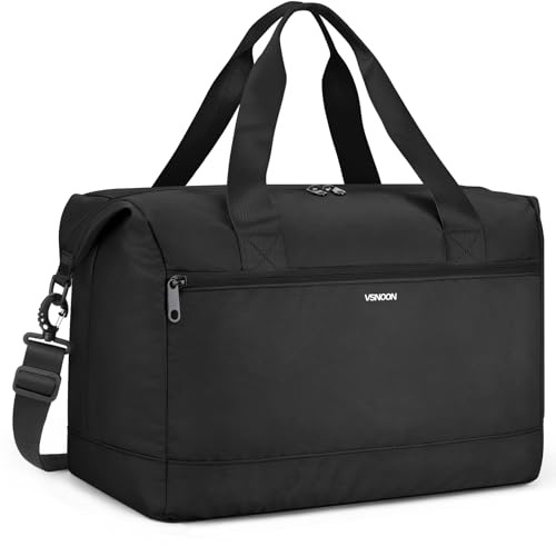 VSNOON für Ryanair Handgepäck Tasche 40x30x20, Untersitz Reisetasche Damen | 25L Faltbare Wasserdicht Wochenende Fitnesstasche, Gepäck Mitnehmen Mit Schultergurt für Wizz Air, Schwarz