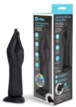 b-Vibe Essentials Silikon Hand Fisting Plug - Butt Plugs Anal Sex Spielzeug für Erwachsene | Schwarz-Vibrierend 26,7 cm