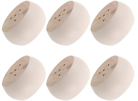 LOLIPPYY Lot de 6 Pieds Ronds en Bois Massif Non Peint 5X10 CM pour Canapé Table Basse et Bibliothèque – Rehausseurs Robustes et Universels pour Meubles DIY Protection Rayures et Chocs
