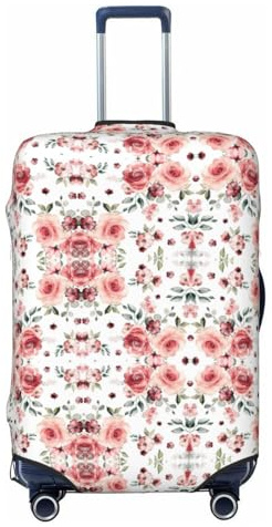 XTYGETY Housse de protection pour valises de 45,7 à 81,3 cm avec imprimé de roses en fleurs, essentiels de voyage, Noir , L