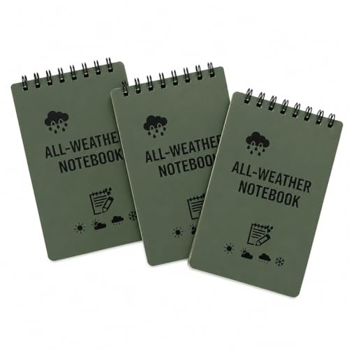 Louis Poems 4 Stück Wasserdichte Notizblock Wasserdichtes Notizbuch Notizblock Klein Pocket Notebook Taktische Steno Blöcken mit Raster für Student Outdoor-Aktivitäten, Taktische Kurzschrift