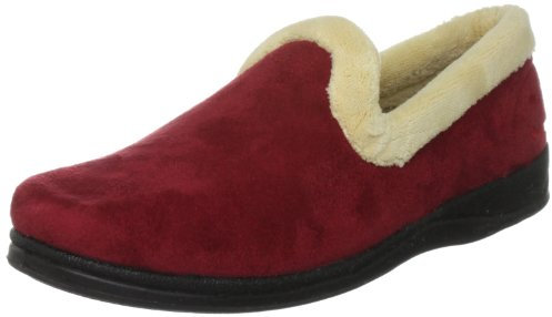 Padders Repose EE Wide Fitting Womens Memory Foam Slippers (7, Red, numeric_7)