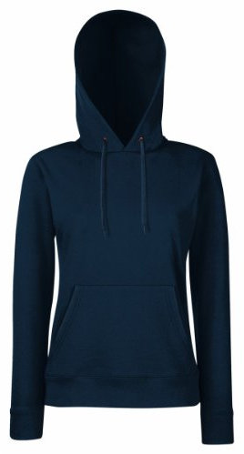 Fruit of the Loom Ladies Lady Fit Hooded Sweatshirt/Hoodie (L) (Deep Navy)