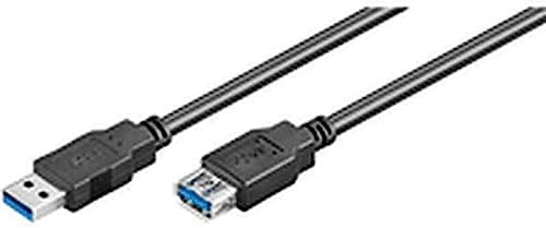 Ewent USB 3.0 Cable, Male to Female, Double Cover 28 AWG Copper, Transfer Speed up to 5 GMbit, Cable Length 3 m, Black