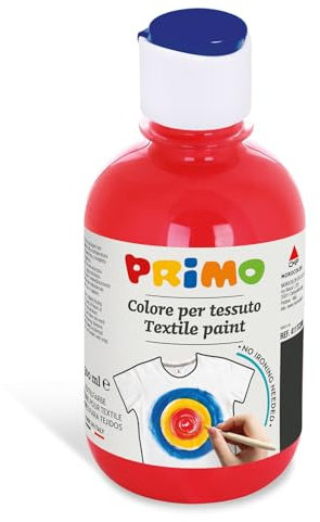 PRIMO Permanente Textilfarbe, 300 ml Flasche mit Dosierverschluss Airbrush/Spray-fähig (rot)