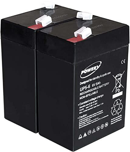 Powery Batterie Gel-Plomb pour Panasonic LC-R064R5P 6V 5Ah (remplace 4Ah 4,5Ah), 6V, Lead-Acid [ Batterie au Plomb ]