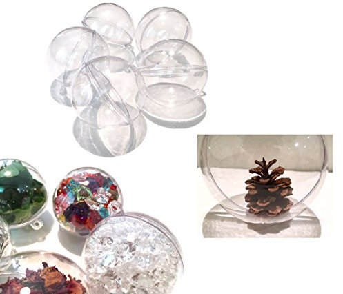 CRYSTAL KING 5 Stück Acrylkugeln 9cm Durchmesser durchsichtige Kugel zum Aufhängen Bastelkugel transparente Kunststoff Kugel zum Befüllen Acrylkugel Teilbar befüllen