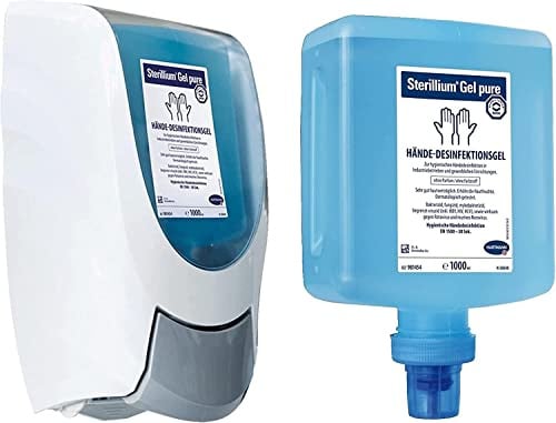 Hartmann Dosierspender Spender CleanSafe Basic + Sterillium Gel Pure Überkopfflasche 1 Liter