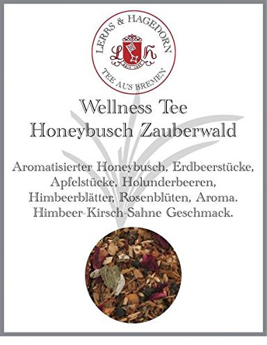 Lerbs & Hagedorn, Wellness Tee Honeybusch Zauberwald | frambuesa y cereza sabor nata 1 kg (aprox. 71 litros) Honeybusch, fresas
