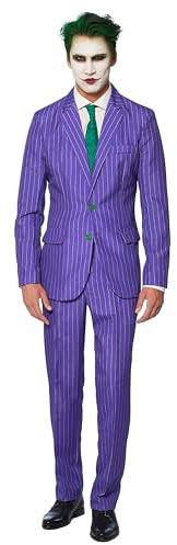 Suitmeister Halloween for Men in Stylish & Creepy Prints – Full Set: Includes Jacket, Pants And Tie Pantaloni Eleganti da Lavoro, Il Joker Suit, L Uomo
