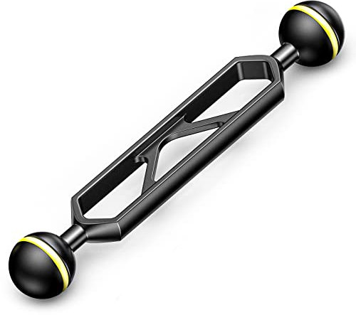 Sea frogs 6/15.3cm Aluminium Double one inch Ball arm for Connecting Strobe/Video Light to Underwater Tray/Handle