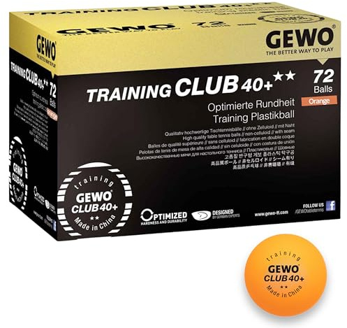 GEWO Tischtennisbälle Training Club, Profi Tischtennis Bälle, 72er orange