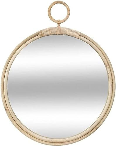 Atmosphera - Spiegel Gousset - Rattan D 38 cm - Beige