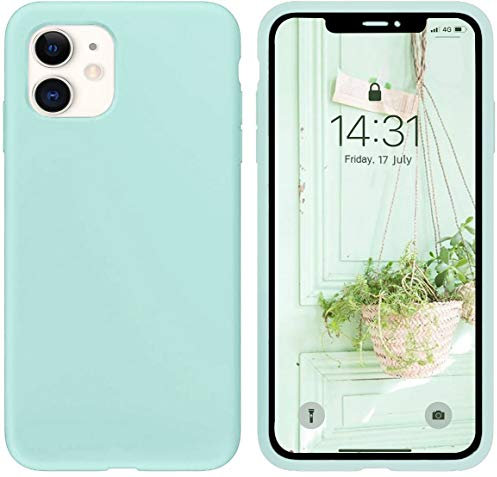 IceSword Compatible iPhone 11 Case - Mint Green, Thin Liquid Silicone, Soft Silk Matte, Gel Rubber Full Body, Cool Protective Shockproof Cover 6.1 iP11
