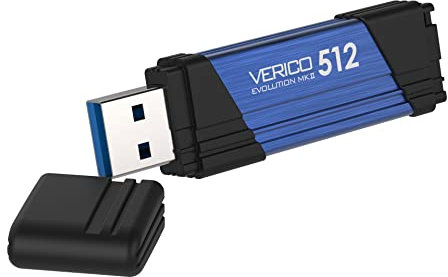 VERICO USB-Stick 3.1 Gen 1 Evolution MKII, Flash-Laufwerk 512GB, abwärtskompatibel mit USB 2.0, Robustes Design für PC/Laptop/Notebook/Notepad, Farbe blau.