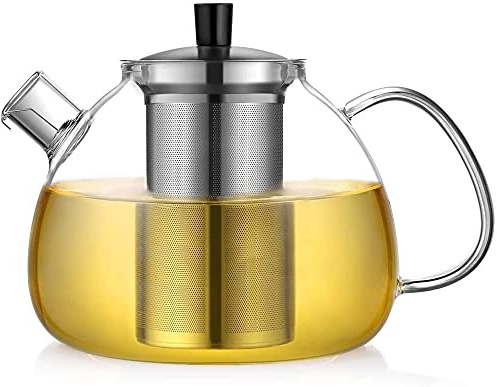 ecooe 1500ml Ersatz Teekanne aus Glas, NUR glass Teil, Ohne Filterset, replacement glass teapot