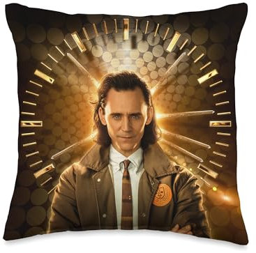 Marvel Loki TVA Variant Disney+ Series Poster Throw Pillow, 16x16, Multicolor