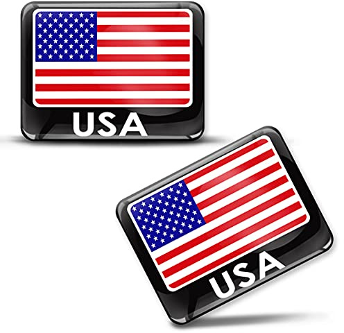 SkinoEu® 2 x 3D Aufkleber Vereinigte Staaten von Amerika Flagge America USA Fahne F 177 Z*
