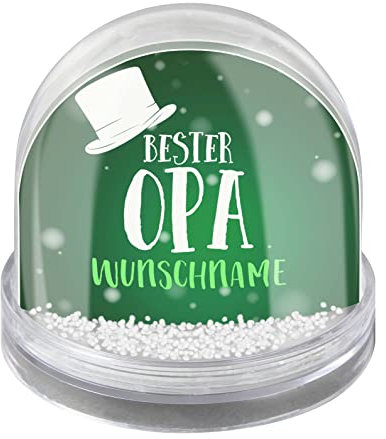 printplanet® - Schneekugel mit eigenen Namen Personalisieren - Motiv: Bester Opa