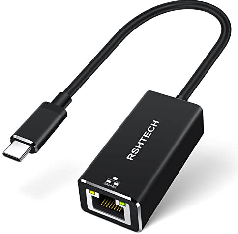 RSHTECH USB C to Ethernet Adapter 2.5G/2500Mbps, Aluminium Portable USB-C thunderbolt Network Adapter, Driver-free (WK-C25)