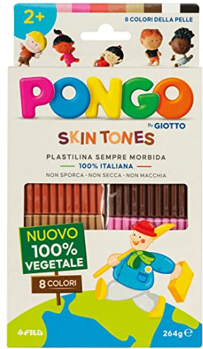 GIOTTO Modellierpaste 8X33G Skintones - 8 Hautfarben, 264g, Umweltfreundlich, zum Spielen